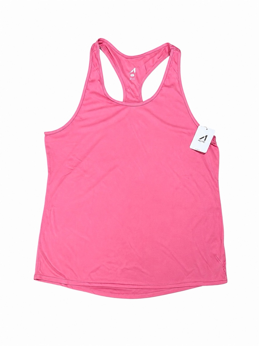 Alive Magnetics Racerback Athletic Tank Top NWT XL Pink Stretch Workout Active
